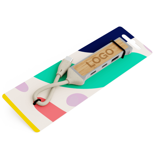Expand Bamboo - Märkesmärkt USB-hub
