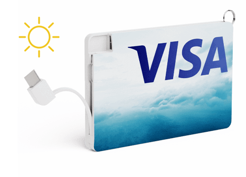 Solar Card - Solcells-powerbank med tryck Solar Card - Solcells-powerbank med tryck