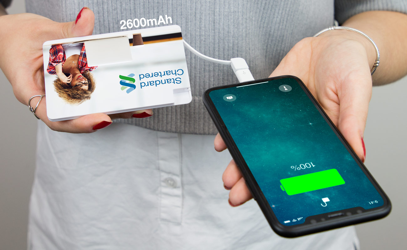 Card - Kort-powerbanks med tryck gallery thumbnail