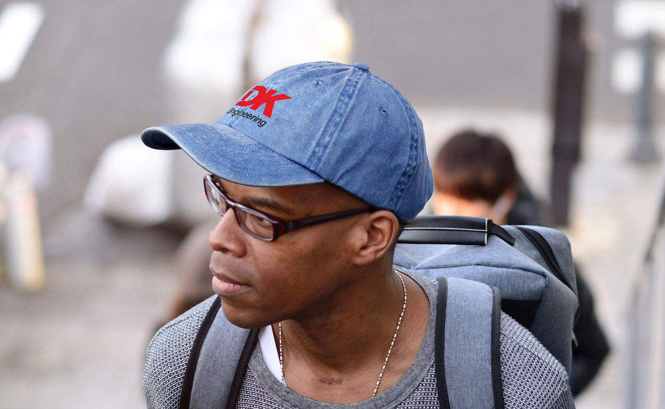 Drift - Tvättade kepsar i denim med tryck gallery thumbnail