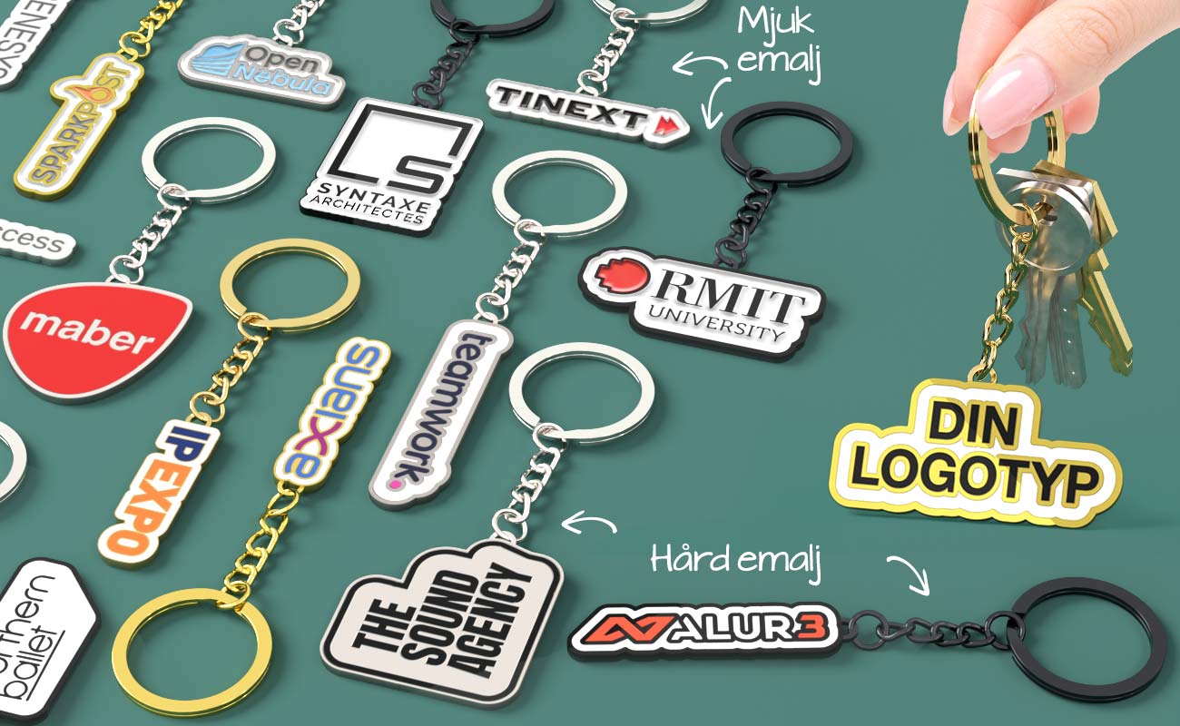 Nyckelring i emalj Personlig Nyckelring