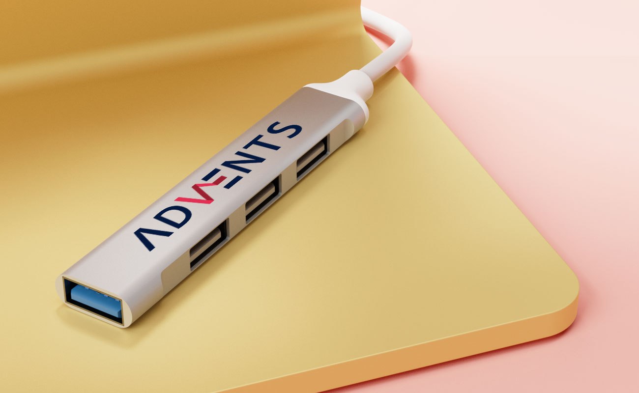 Expand - Märkesmärkt USB-hubb för skrivbordet gallery thumbnail