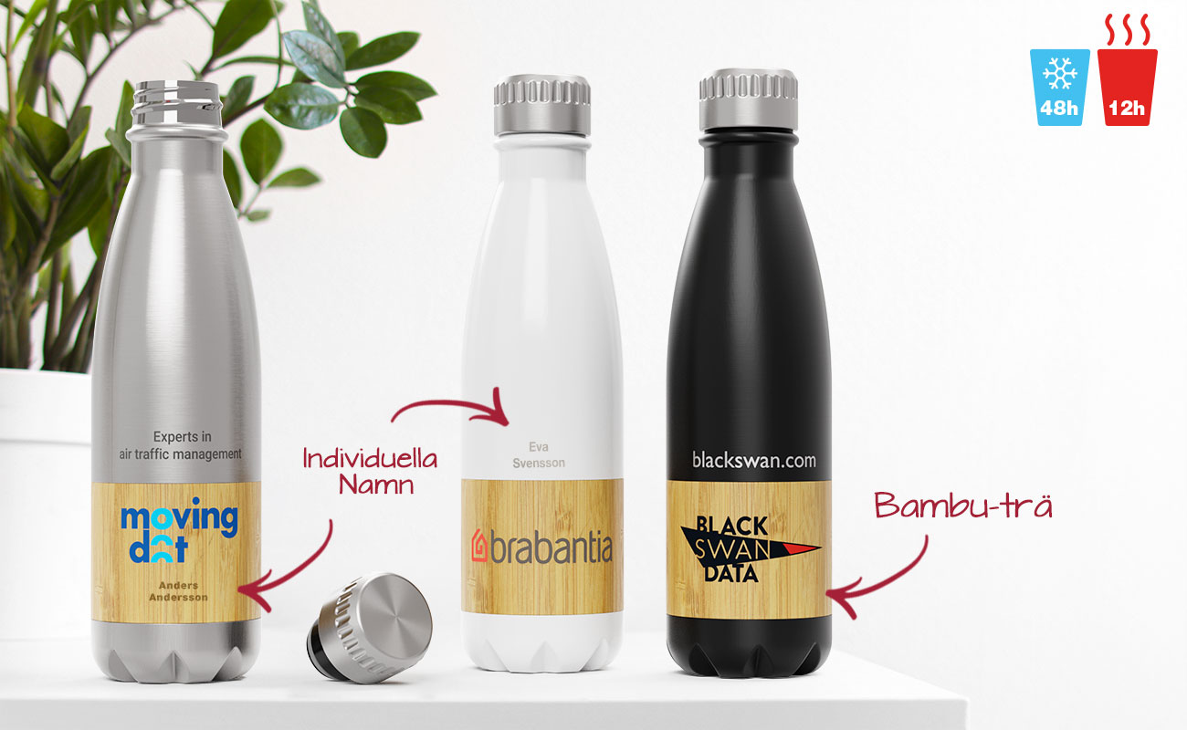 Nova Bamboo - Vattenflaskor av bambu med tryck