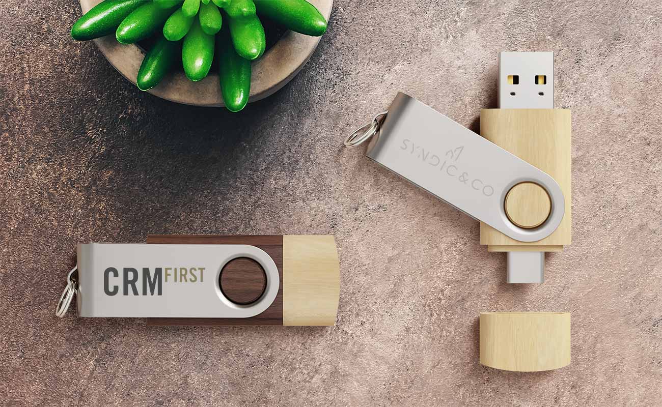 Twister Go Wood - USB Minnen med USB-C med Tryck gallery thumbnail